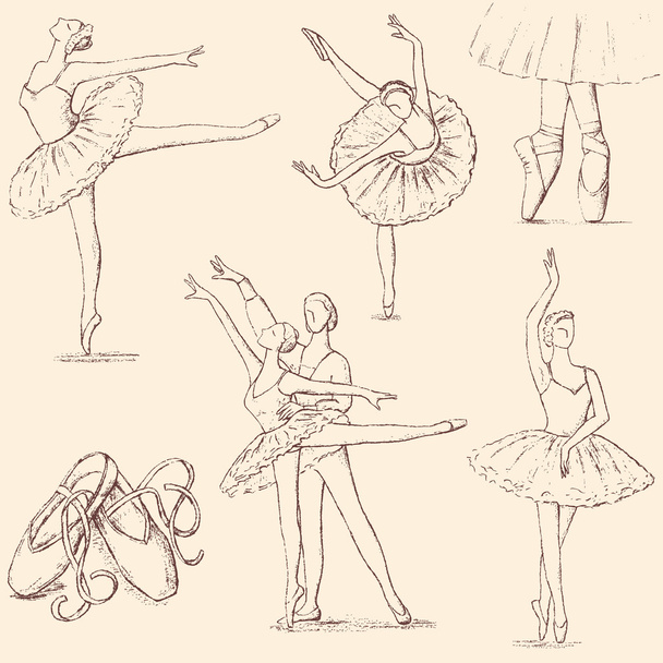 pictures of the ballet theme - Vector, Image