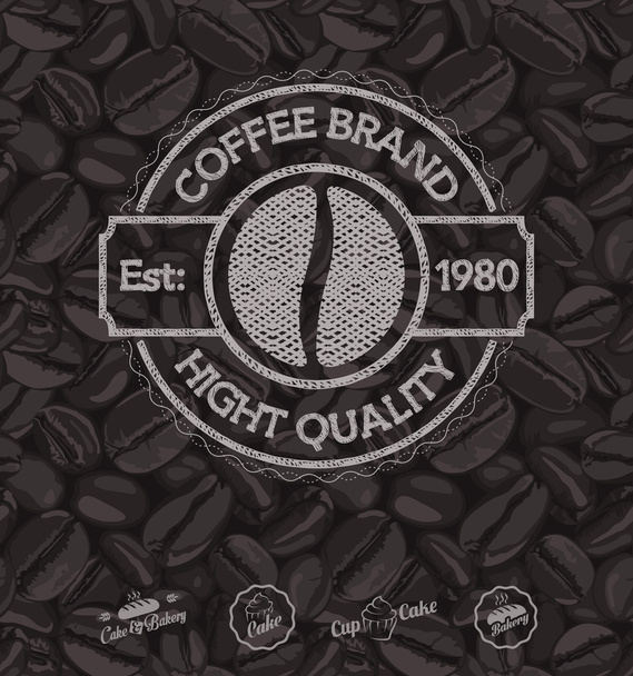 Vector Coffee Labels Isolated Coffee Beans Background - Vektor, obrázek