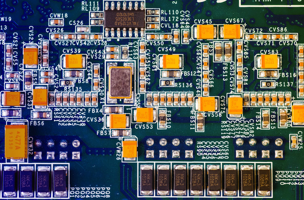 close-up of electronic circuit board with processor - Valokuva, kuva