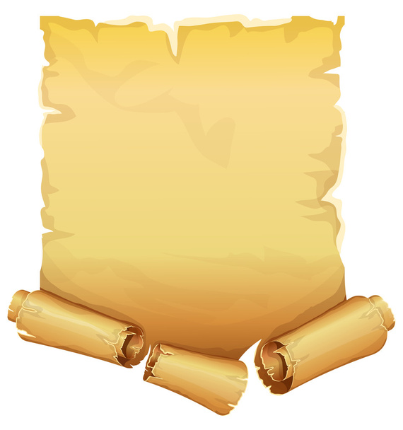 Big golden ribbon scroll of parchment - Vector, Image