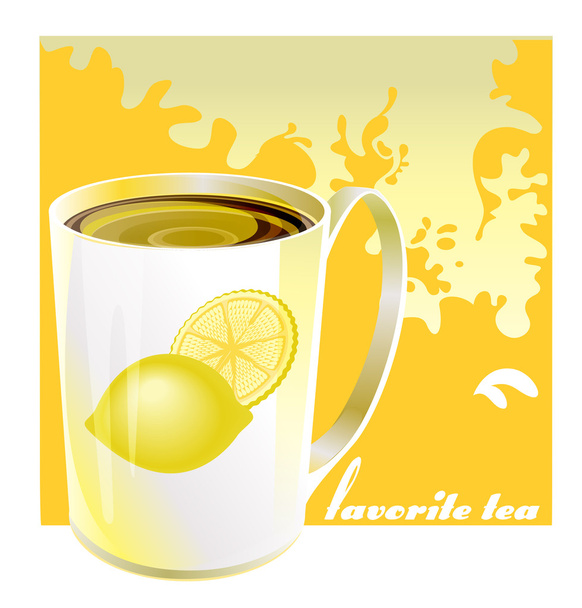 Cup of hot tea - Vector, imagen