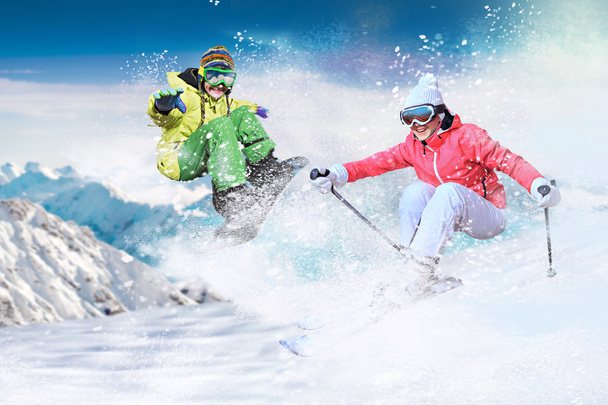 skieur et snowboarder
  - Photo, image