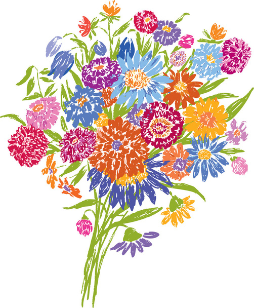 bouquet of wildflowers - Vector, Image