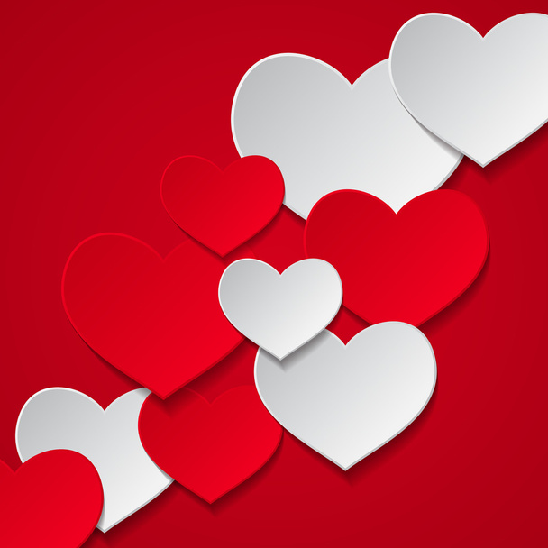 hearts red background - Vector, imagen
