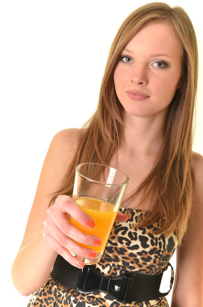 Woman with orange juice - Foto, afbeelding