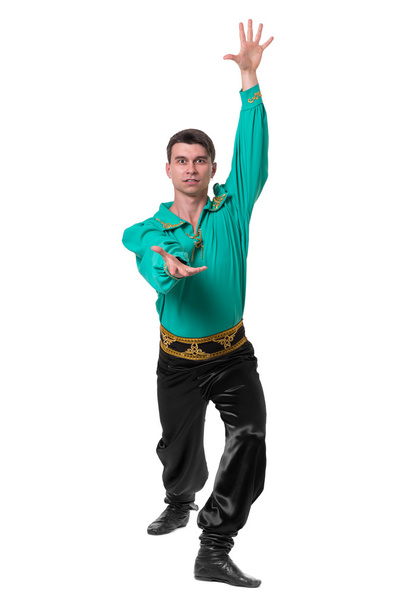 Dancing man wearing a toreador costume. Isolated on white in full length. - Foto, imagen