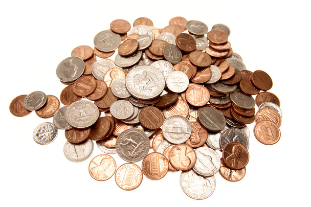 americké mince na jednoduché pozadí - Fotografie, Obrázek