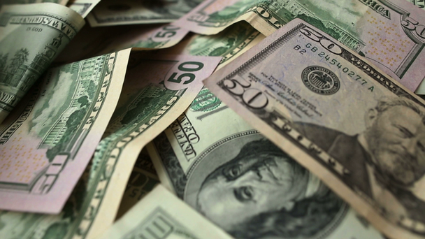 Billetes de dólar primer plano
 - Metraje, vídeo