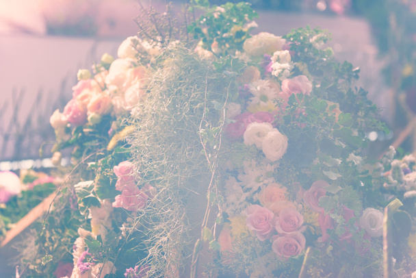 Weinlese Rose Blumenstrauß weichen Hintergrund - Foto, Bild