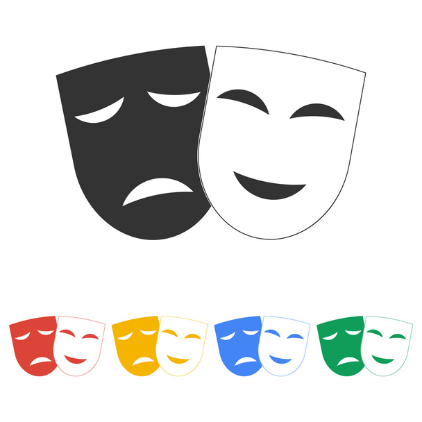 Театральна ікона з щасливими і сумними масками
. - Вектор, зображення