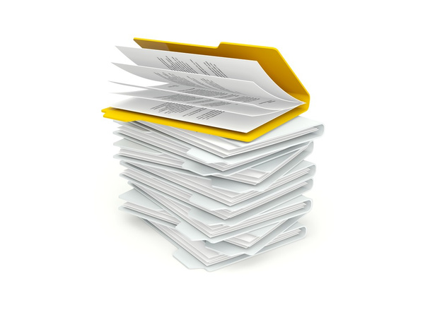 Batch of folders with different orange one - Фото, зображення