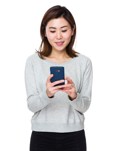 Asian young woman in grey sweater - Fotografie, Obrázek