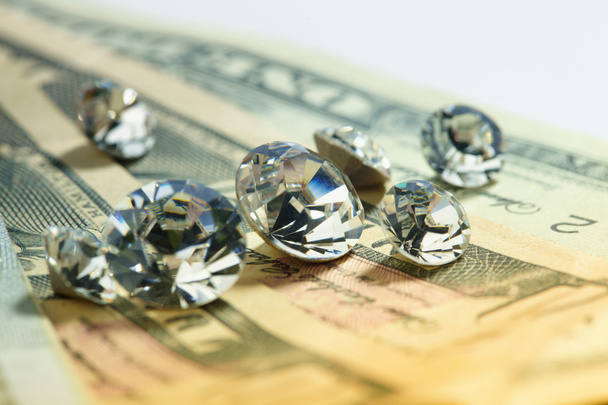 peníze a diamanty - Fotografie, Obrázek