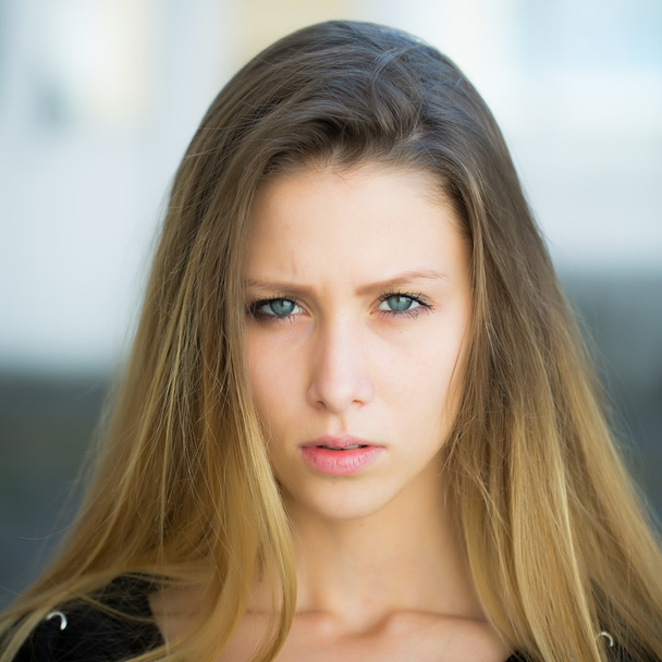 Portrait of serious pretty girl - Photo, image