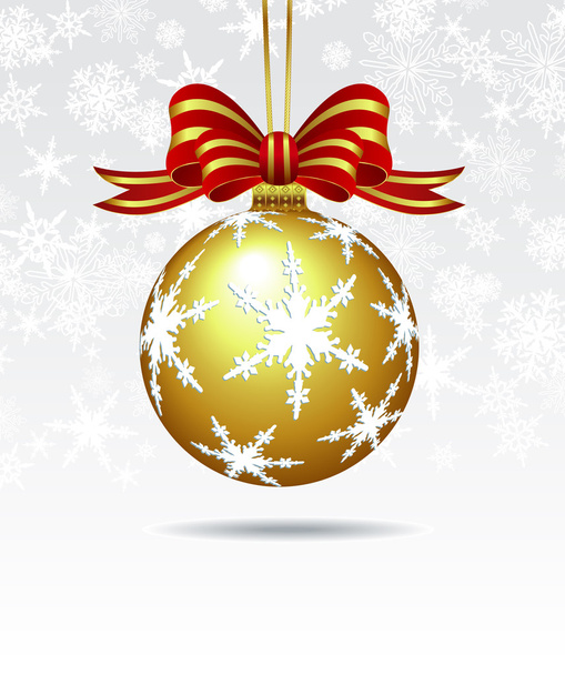 Christmas Bauble on a Snowflake Background - Διάνυσμα, εικόνα