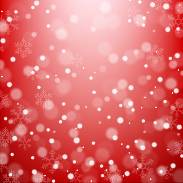 Falling snowflakes on red background - Vector, Image