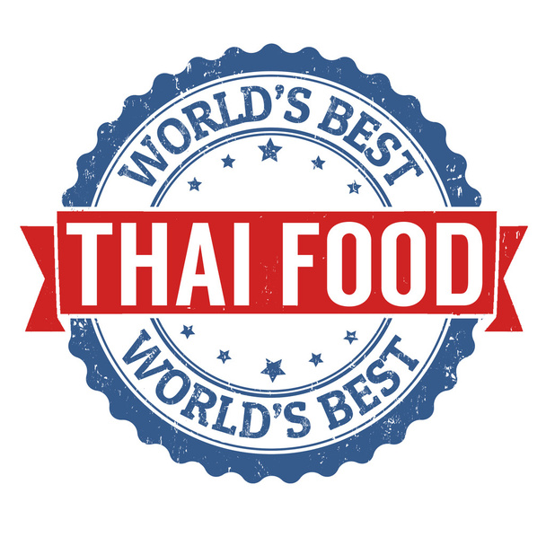 Tajski food stamp - Wektor, obraz