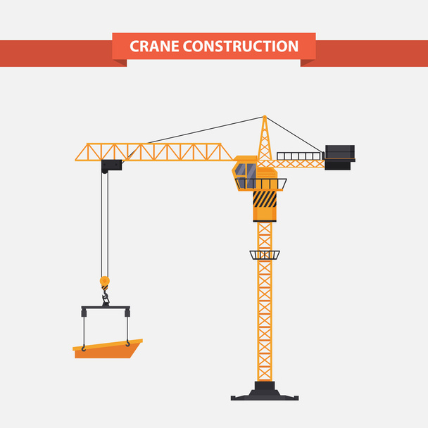 Construction cranes tower. illustration flat - Vector, Image