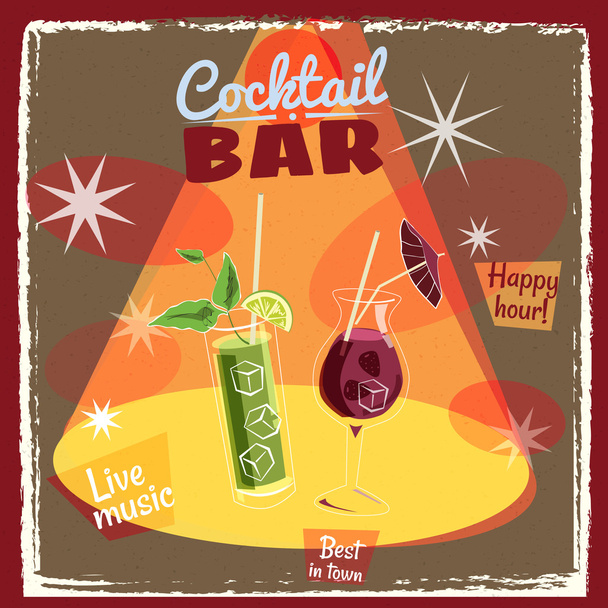 Set di cocktail, cocktail bar, cartone animato, vintage, vettore, banner, illustrazione
 - Vettoriali, immagini