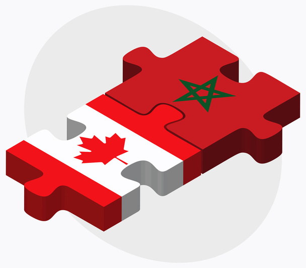 Canada en Marokko vlaggen - Vector, afbeelding