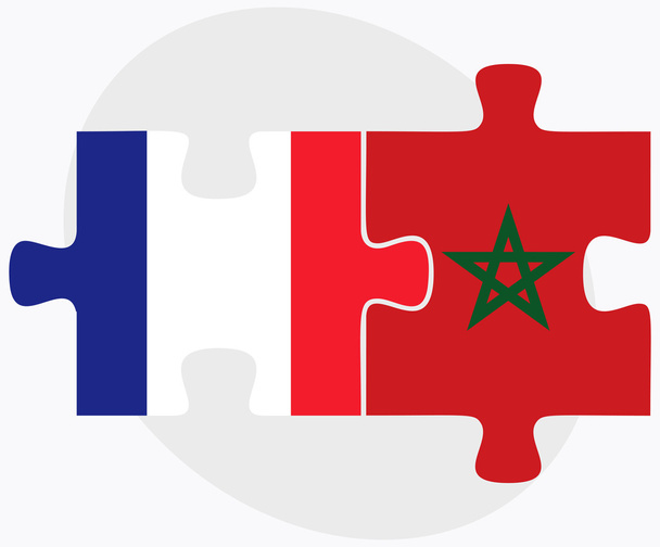 Frankrijk en Marokko vlaggen - Vector, afbeelding