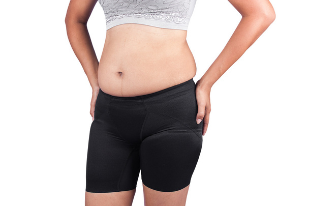 Women body fat belly front view - Фото, изображение