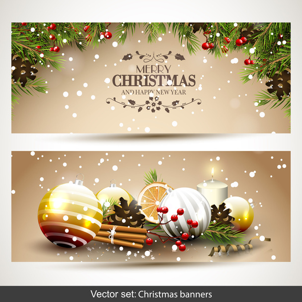 Christmas traditional banners - Vettoriali, immagini
