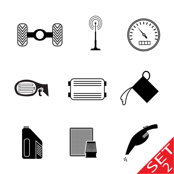 Car Parts icon set 2 - Vector, imagen