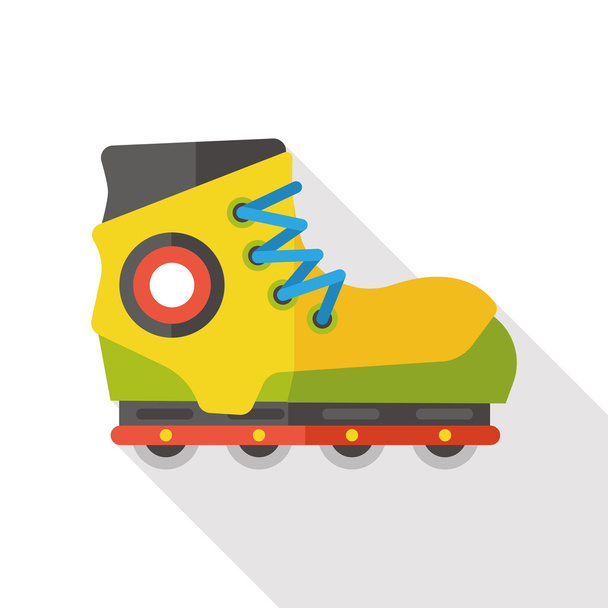 Transportation flat roller skate icon - Vector, Image