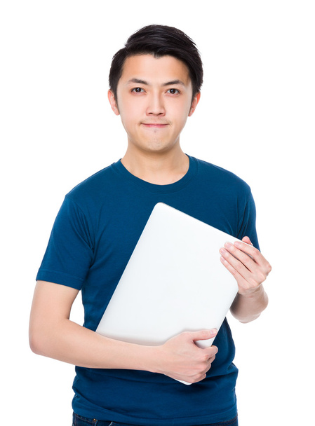 Asian young man in blue t-shirt - Foto, Imagem