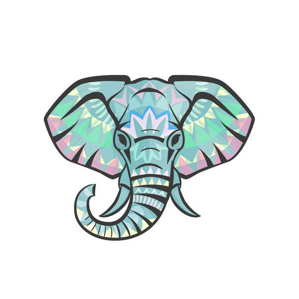 Vector ethnic elephant head - Vector, Image