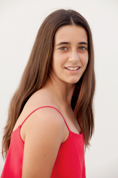 fiatal tizenéves lány mosolyogva kamera - Fotó, kép