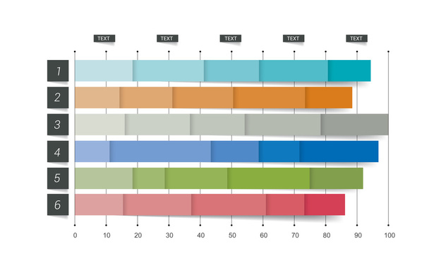 Flat chart, graph. Simply color editable. Infographics elements. - Vektor, Bild