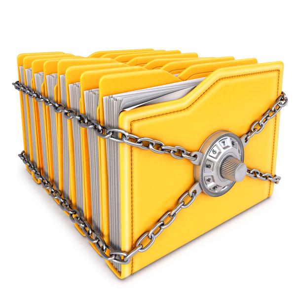 folders with chain and combination lock. - Photo, Image