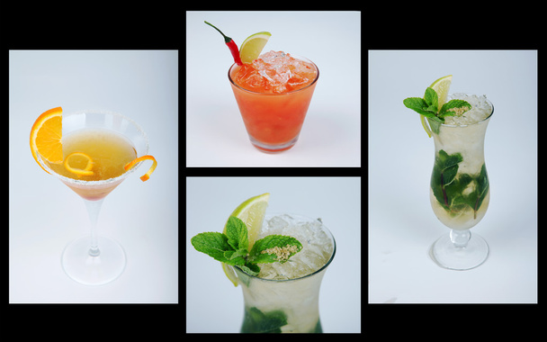 Reihe alkoholischer Cocktails - Foto, Bild