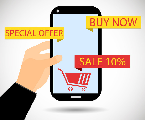 Online shopping. Sale of 10 percent. Cyber Monday - Vector, Image