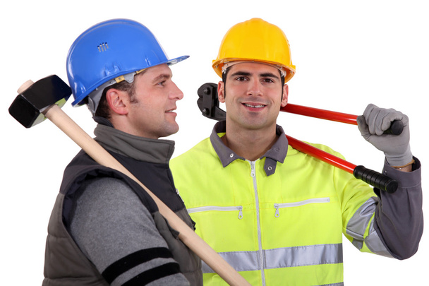 Two builders with tools - Foto, Imagen