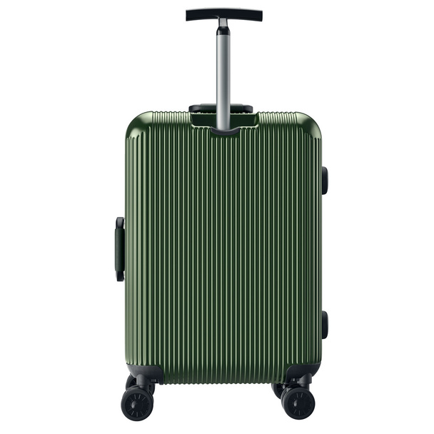 Luggage on wheels green, back view - 写真・画像