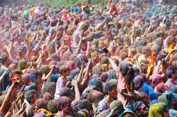 Happy people during   Festival de los colores Holi - Photo, Image