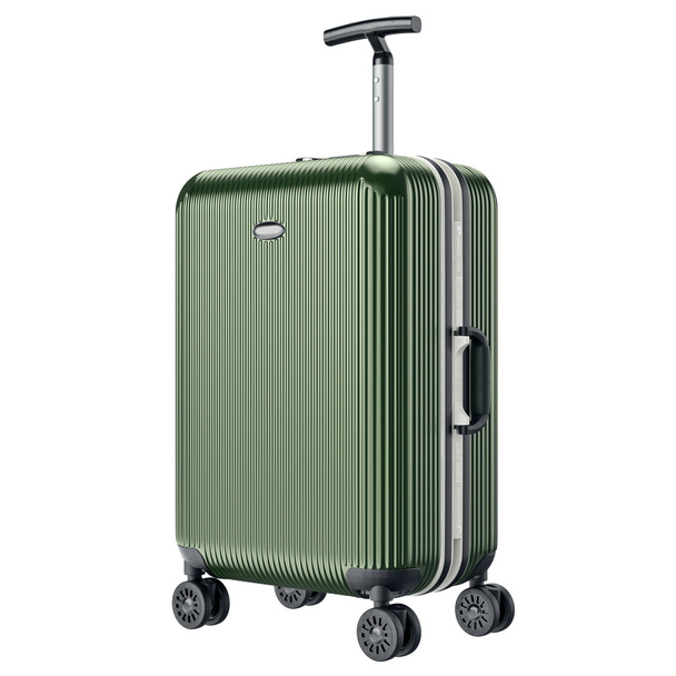 Green metal luggage for travel - Foto, afbeelding