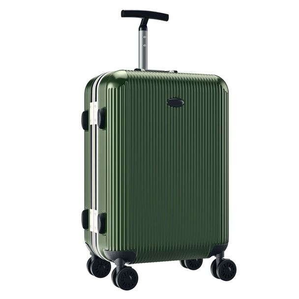 Green metallic luggage - 写真・画像