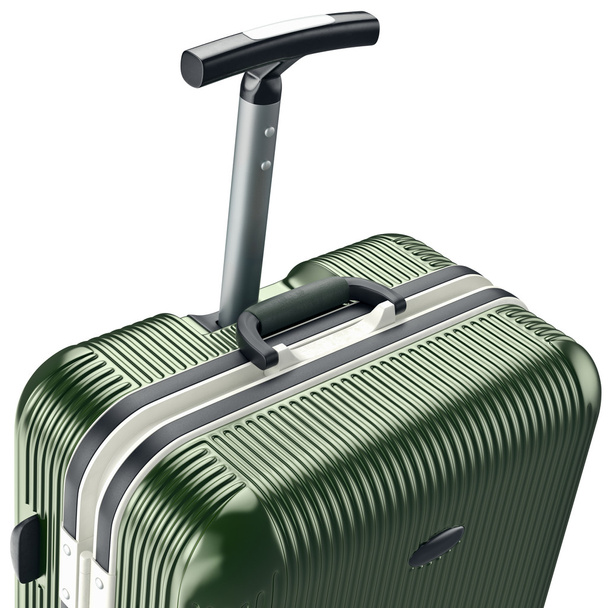 Luggage on wheels, zoomed view - 写真・画像