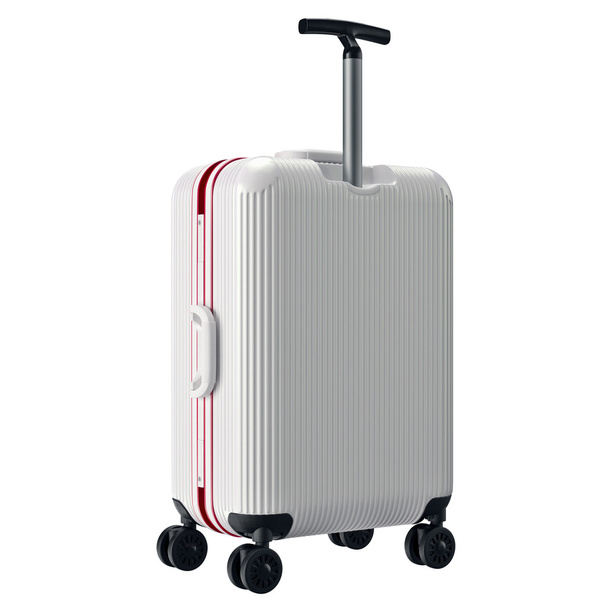 Luggage white with long handle - Foto, Imagen