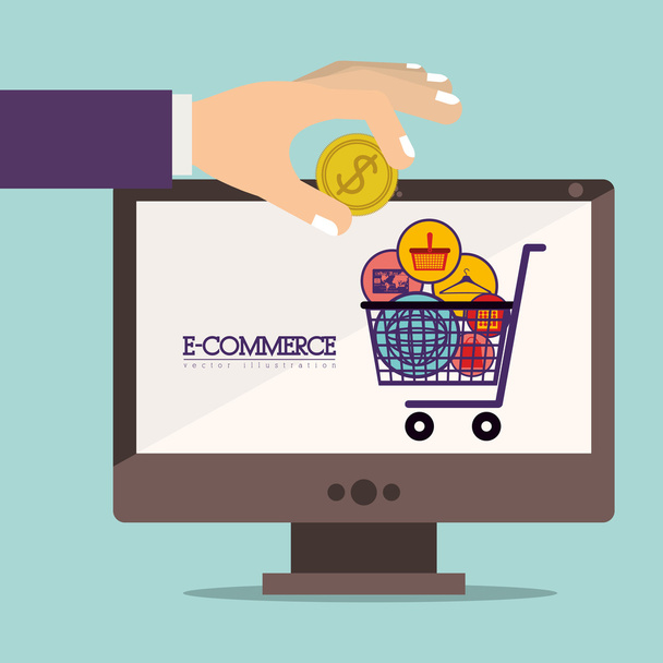 electronic commerce design - Vector, Image