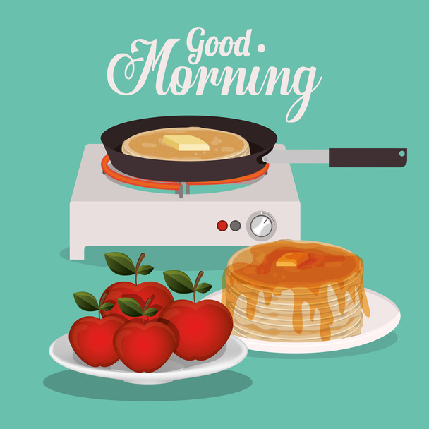 Dobré ráno, snídaně design - Vektor, obrázek