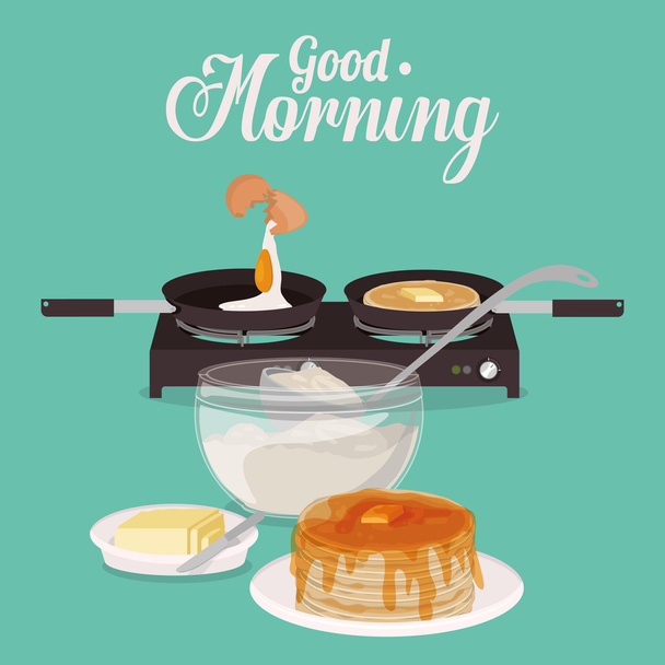 good morning breakfast design - Vecteur, image