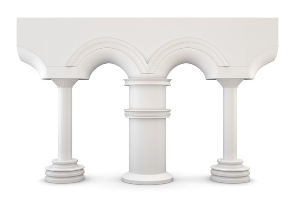 Arch with columns isolated on white background. 3d. - Photo, Image