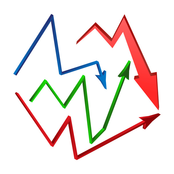 increase, decrease Arrow symbol set, icon business concept. Vector illustration isolated on white background. - Wektor, obraz