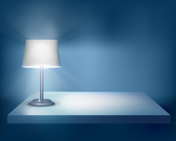 Lamp on the table. Vector illustration. - Vetor, Imagem