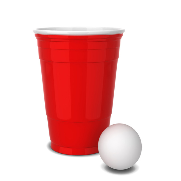 Red plastic cup - Фото, изображение